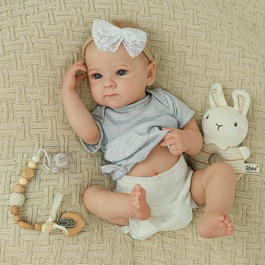 WOOROY Realistic Reborn Baby Dolls - 20 Inch Lifelike Newborn Baby Girl with Full Vinyl Body, Real Life Baby Doll Gifts Toy Set with Accessories for Kids Age 3+