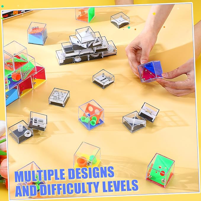 Lenwen 48 Pieces Brain Teaser Puzzles Cubes mini Puzzle Party Favors Goodie Bags Stuffers Games Challenge Decompression for Adults(Colorful Style)