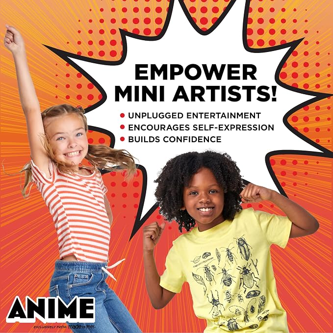 Made By Me Anime Color & Design Artist Set, 22-Piece Art Set, Create Your Own Comics, Make Your Own Manga & Anime Sketchbook, Gifts for Manga Enthusiasts, Arts & Crafts for Kids 6+