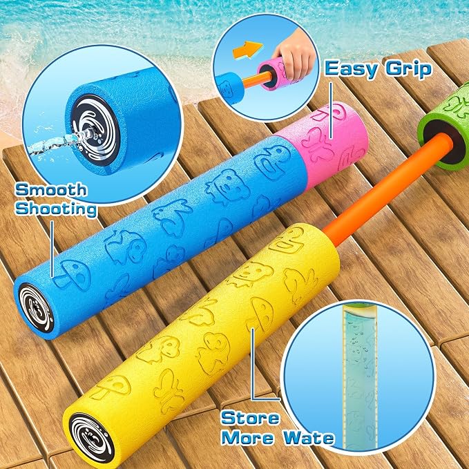 8 Pack Water Squirt Toys for Kids - Pool Beach Outdoor Toys for Party Swimming Games, Water Guns Foam Squirt Blasters Set Water Game for Kids, Birthday Gifts for Kids Boys Girls Aged 3 4 5 6 7 8