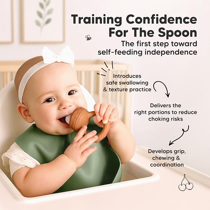 KeaBabies Baby Fruit Feeder 2pk - Silicone Baby Food Feeder for Babies 6-12 Months, Breast Milk Popsicle Teether, Weaning, Pacifier, Freeze Frozen Solid Food, Infant Feeding Essential (Terracotta)