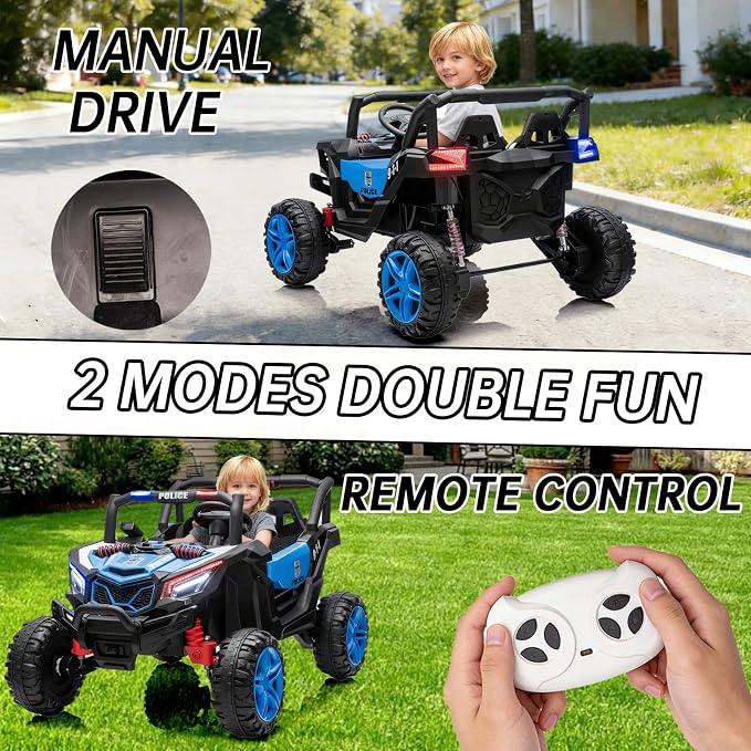 4WD UTV 24V Ride On Toys for Big Kids Ride On 2 Seater Ride On Toys Kids | 2 Seater Ride On Car for Kids Side-by-Side UTV Electric Cars for Kids Electric Ride Car Ride On Toys for Kids 4-8