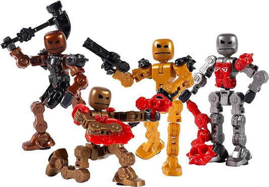 Zing Klikbot, Complete Set of 4 Poseable Action Figures with Weapons, Translucent, Create Stop Motion Animation, for Ages 6 and Up (Series 2 Villains)