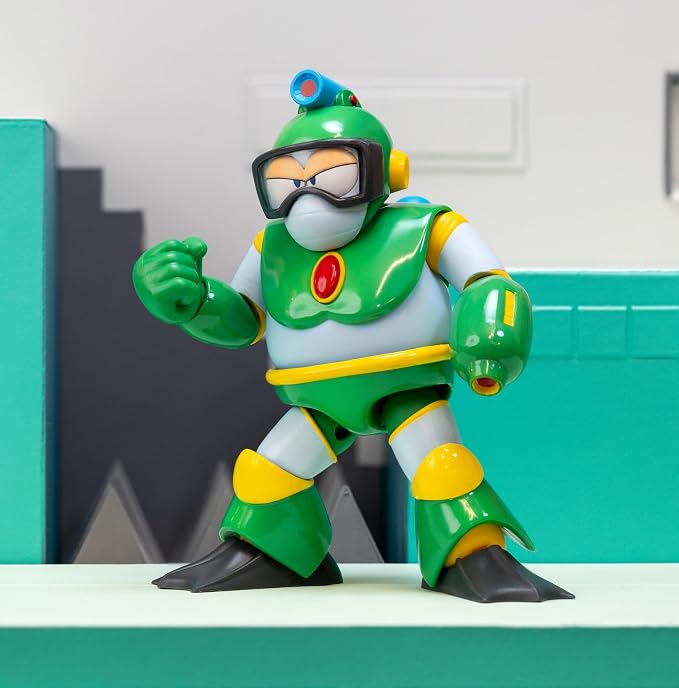 Jada Toys Mega Man Wave 3 Bubble Man Action Figure 1:12 Deluxe Scale 6" Tall, Fully Articulated, Collector Packaging