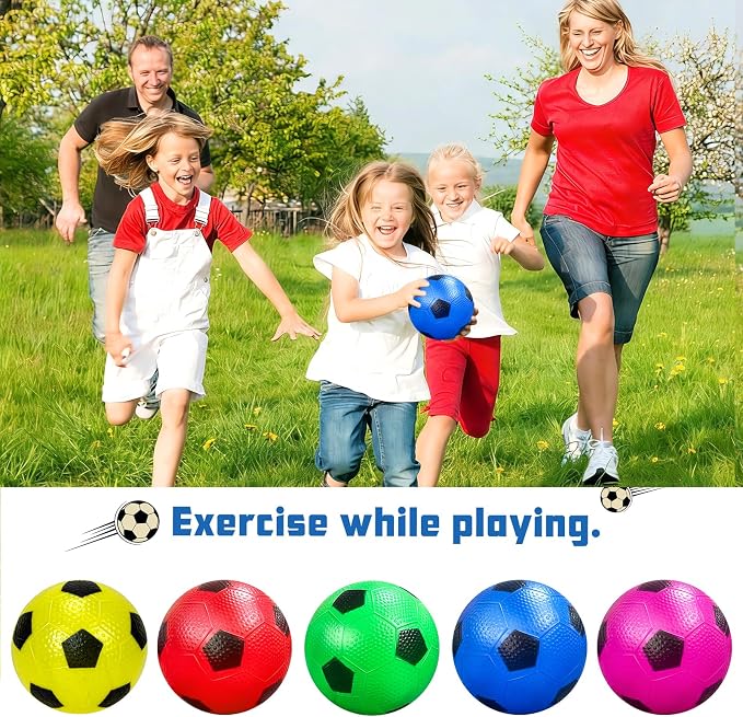 Hymaz 6 Pack Mini Soccer Ball Set, 6 Inch Colorful Soccer Balls with Pump, Indoor Outdoor Sports Mini Balls Toys for Kids Boys Girls Pool Playground Beach Garden Play