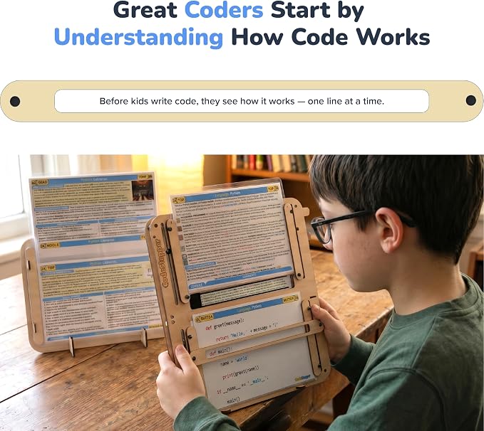 CodeStepper Screen-Free Python Coding & AI Learning Kit, Hands-On STEM Toy for Kids Ages 8-15, 7 Lesson Sets, Homeschool & Classroom Coding Kit, Made in the USA