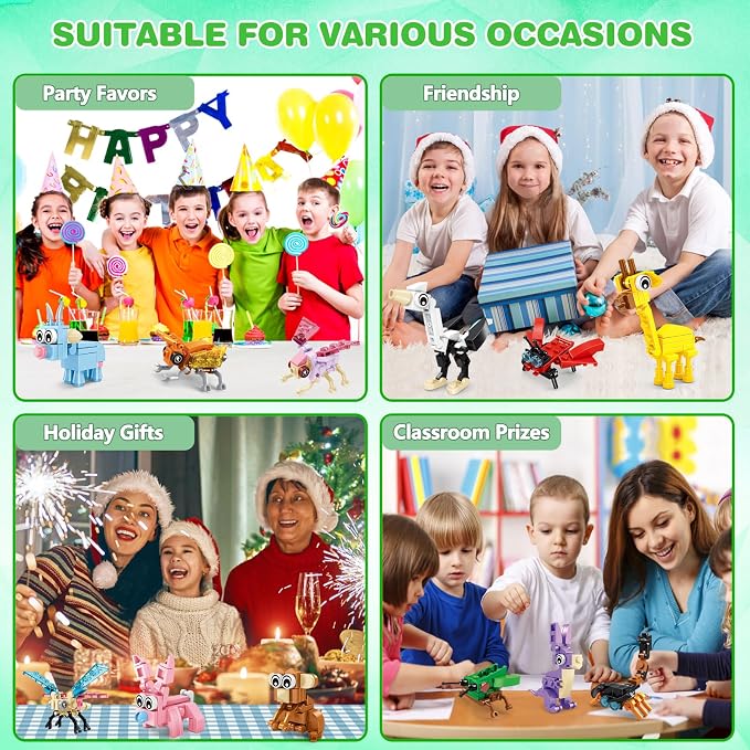 Party Favors for Kids Building Set, 24 Packs Models Building Blocks Toy, Classroom Prizes Goodie Bag Stuffers, Birthday Gift for Boys Girls Ages 6+