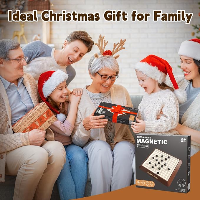 Magnet Game, Board Games for Kids 8-12, Family Games for Kids and Adults, Magnetic Game Chess with Storage Board for Family Game Night, 2-4 Players