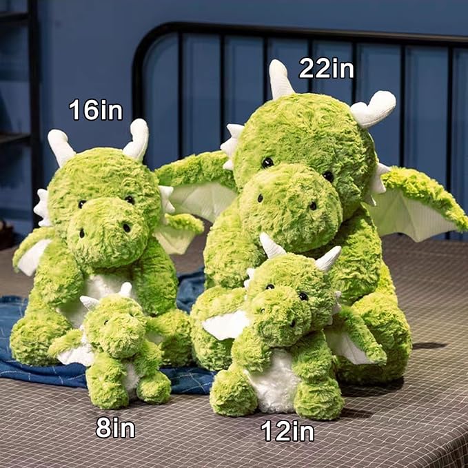 SUSULF Little Flying Dragon - Cute Stuffed Animal Plush Toy - Adorable Soft Dragons Toy Plushies and Gifts - Perfect Present for Kids (Green,7.87in/20cm)