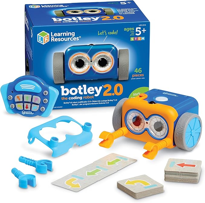 Learning Resources Botley the Coding Robot 2.0 - STEM Toys, Programming for Kids, Electronic Screen-Free Toys, Critical Thinking, Ages 5+,46 pieces