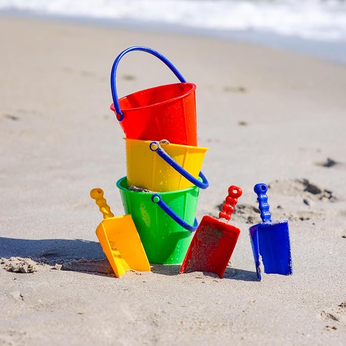 Spielstabil Beach Sand Scoop Bundle - 12 Pack of Large Sand Scoops, Outdoor Sandbox Toys for Playground Equipment and Toddler Beach Fun for Ages 2.5 & Up, Made in Germany