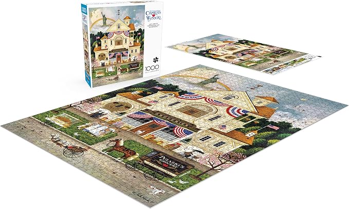 Buffalo Games Charles Wysocki Lady Liberty 1000 Piece Jigsaw Puzzle - 26.75 x 19.75 in, Ages 14+ - Bonus Poster - Precision Cut - Jigsaw Puzzles 1000 Pieces
