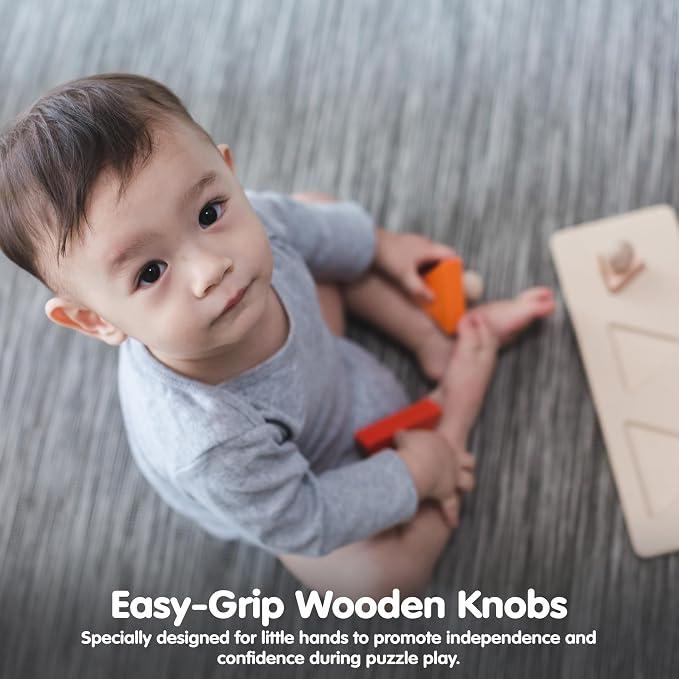 PlanToys® Triangle Matching Puzzle Wooden Sorting & Logic Toy for Kids Ages 3+ | Montessori Educational Game for Fine-Motor Skills & Spatial Reasoning | Eco-Friendly Learning Toy