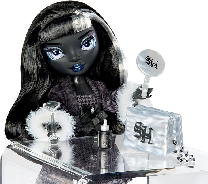 Rainbow High Shadow High Girl's Night Shanelle Onyx- Grayscale 11" Fashion Doll. Black Hair. Black Outfit. Girl's Night Accessories and Comb.