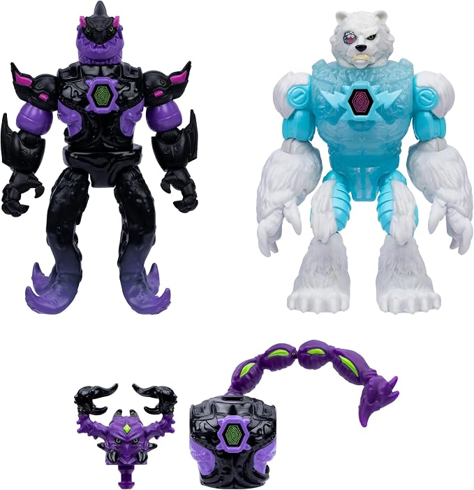 MrBeast Lab Hybrids Multi Pack, Reveal Different Hybrid Parts To Create 2 Mix & Match Action Figures, Plus Parts Of The Golden Panther Dragon, Fuse Millions Of Beast Combinations - Shark VS Polar Bear