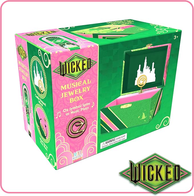 Wicked Jewelry Box for Girls - Musical Jewelry Box with Spinning Figurine, Wicked Toys for Kids Ages 3-5
