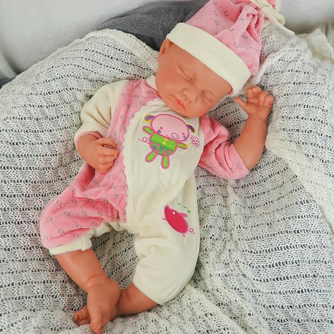 Girl 18.5 Inch, Reborn Baby Dolls Silicone Full Body, Full Silicone Baby Doll, Realistic Baby Dolls, Newborn, Not Vinyl, with Gift Box