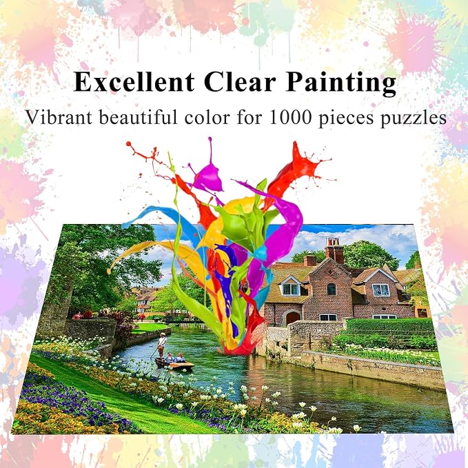 Jigsaw Puzzles for Adults 1000 Pieces, Westgate Gardens Interlock Perfectly Letter on Back No Dust, Home Decor Birthday Party Toy for Men Women Elders Seniors (27.5"x19.6"), 1:1 Poster