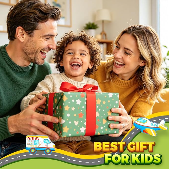 Magnetic Tiles Road Set, STEM Magnetic Blocks for Kids Ages 3-5 4-8 5-7, Construction Magnet Tiles Kids Toys, Christmas Birthday Gift for Boys Girls Ages 3+