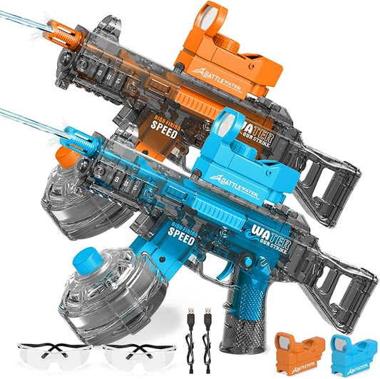 2 Pack Electric Water Guns for Adults Kids,Automatic Squirt Water Gun Up To 33 FT Long Range,High Capacity Water Gun,Ultimate Battle Powerful Water Blaster Summer Outdoor Beach Swimming Pool Water Toy