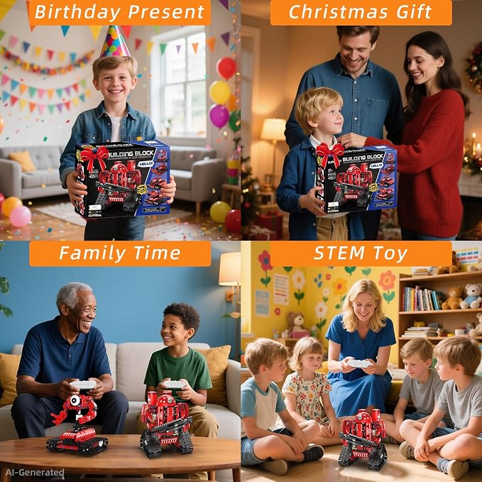 STEM Robot Toys for Kids Ages 8-14, 5-in-1 Remote Control and APP Programmable Robot Toys - 495 Pcs DIY Building Science Educational Kit, Building Block Birthday Present for Teen Boys Girls