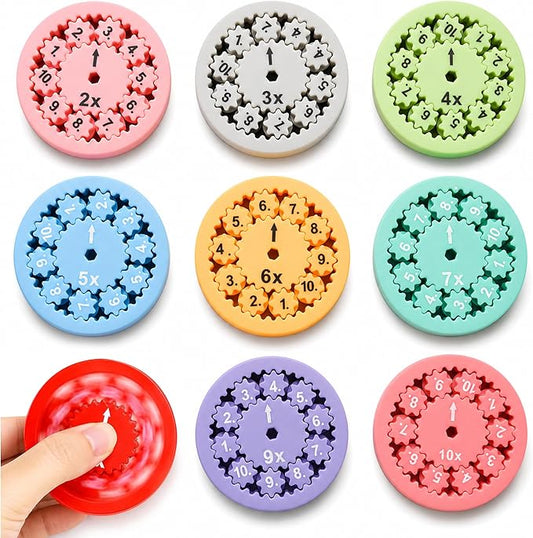 KatchOn, 9 Pcs Math Fidget Spinners, Multiplication & Division Learning Toys for Kids, Hands-On Math Manipulatives Games for 3rd 4th Grade Classroom Must Haves, Treasure Box Toys for Classroom