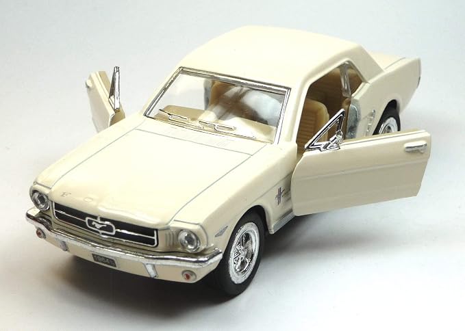 KiNSMART 1964 1/2 Ford Mustang 1:36 Scale 5" Die Cast Metal Model Classic Toy Car (White)