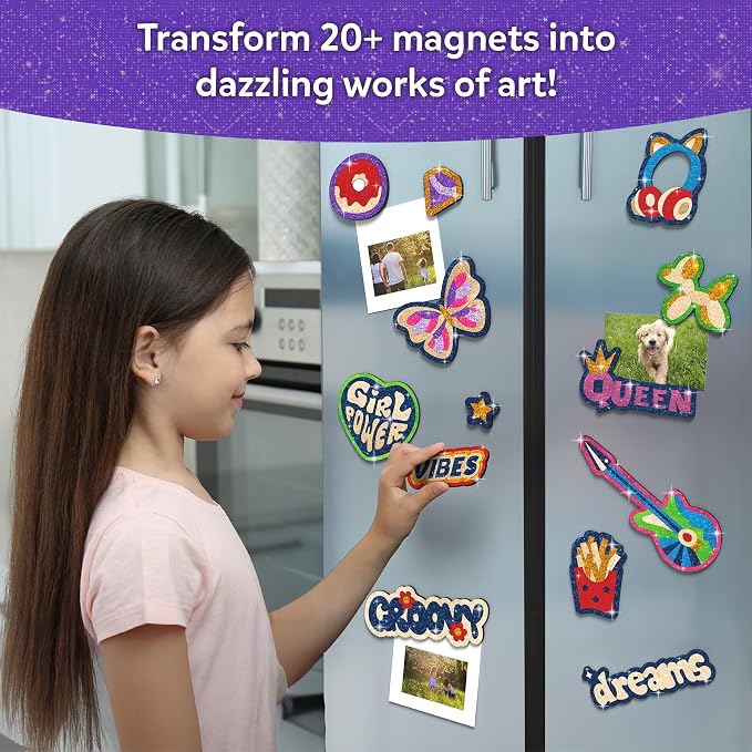 Skillmatics Foil Fun - Girl Power, DIY Foil Art Craft Kit, Mess-Free Activity, 20+ Magnets & 60+ Stickers, Travel, Screen-Free Fun, Party Favor for Kids, Tweens, Teens (Ages 7-13)
