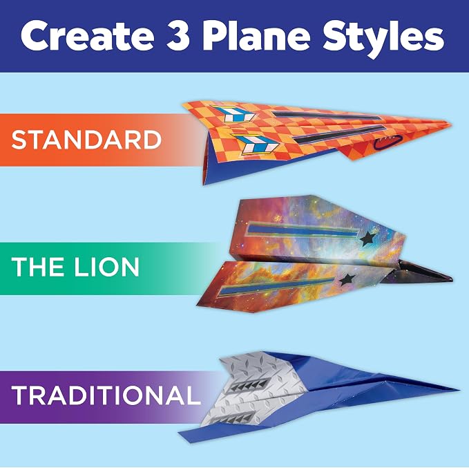 Creativity for Kids Paper Airplane Squadron - Create 20 Paper Airplanes | Fun Summer Crafts | Mini Craft Kit for Boys, Small Gift for Boys, Kids Activities (Ages 6+)