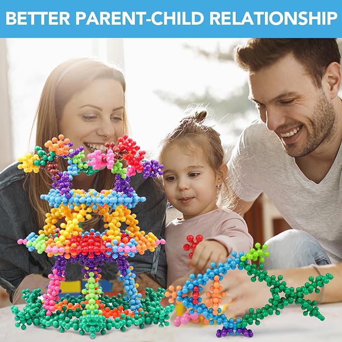NEOACT 200PCS Building Blocks Kids Educational Building Toys Interlocking Plastic Connect Block Manipulatives for Preschool Kids Aged 3+, Creativity Kid Toy Classroom Kindergarten Toys