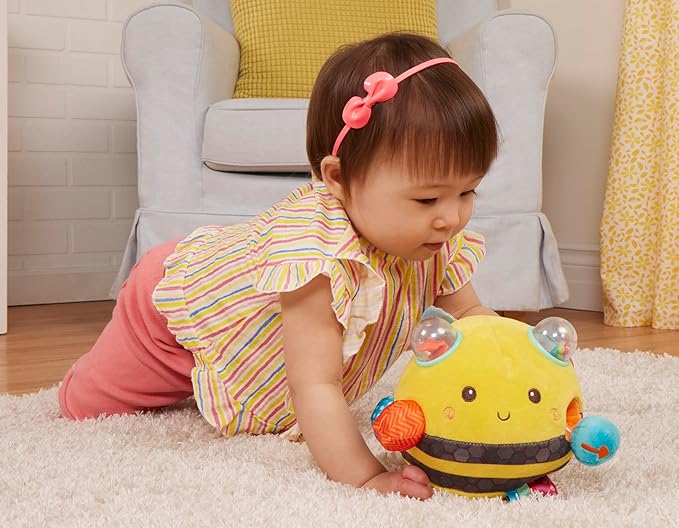 B. toys – Sensory Plush Bumble Bee with Fun Features, Interactive Play, Bumps, Colors, Textures & Sounds, Toys for Infants, Babies – 0+ Months