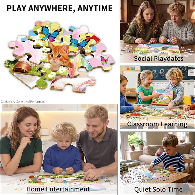 100 Pieces Puzzles for Kids Ages 4-8, Pony Educational Kids 100 Piece Puzzle, Children Jigsaw Puzzles Kids Puzzles, Educational Learning Puzzle Toys for Girls and Boys