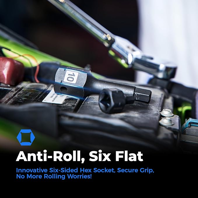 toolant 1/2" drive 1/2" impact hex bit socket set 2PCS, Hex Drive, S2 Steel Air Drive Allen Socket set,Impact Grade，Anti-Roll Design