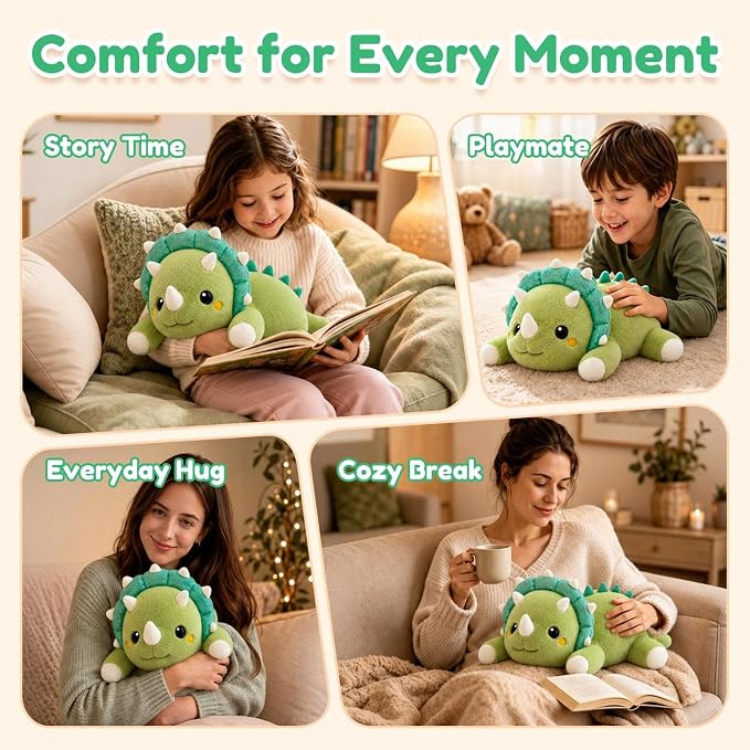 Triceratops Dinosaur Weighted Stuffed Animal Plush Toy(17.3 Inch, 1.7 Lbs)