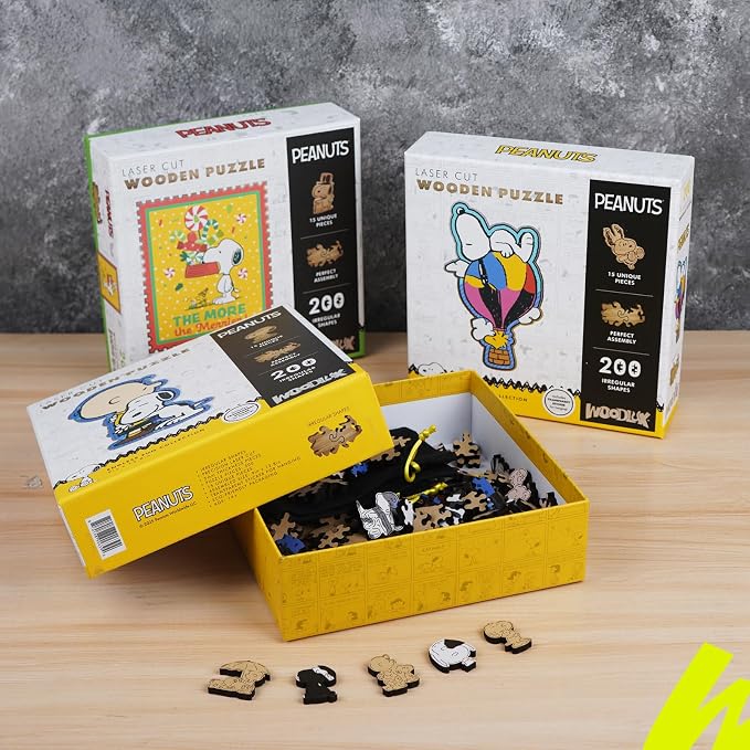 Peanuts Puzzles for Adults – Snoopy Gifts for Women & Children, Charlie Brown Wooden Puzzles, 200 Pieces Unique Shaped Jigsaw Puzzles, 5MM Thick, Officially Licensed – Better Together, 9" x 12.8"