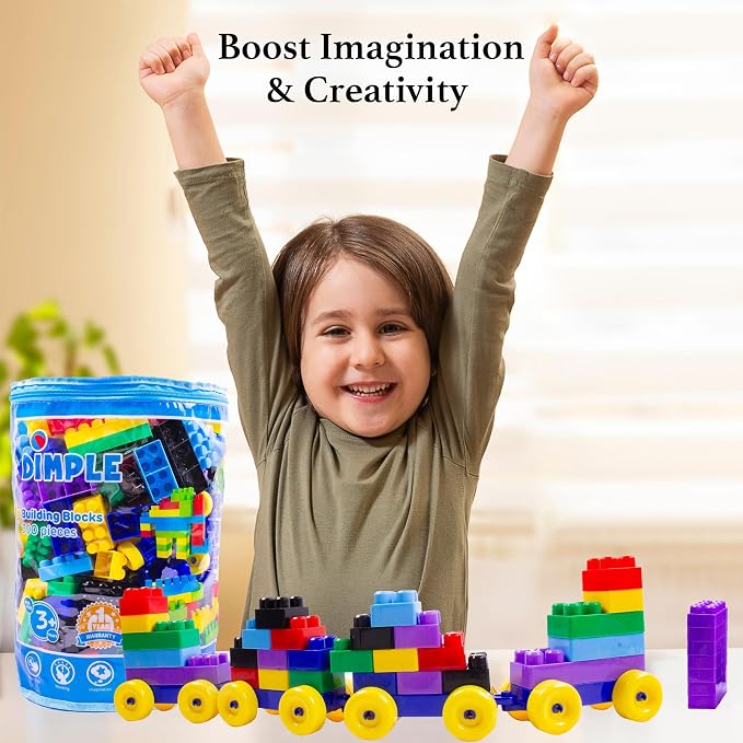 Dimple Large Blocks for Toddlers/Kids Stackable, Multi-Colored, Interlocking Toys Safe, Non-Toxic Plastic Bright Colors, Waterproof Boys and Girls Age 3 + (1200 Pieces)