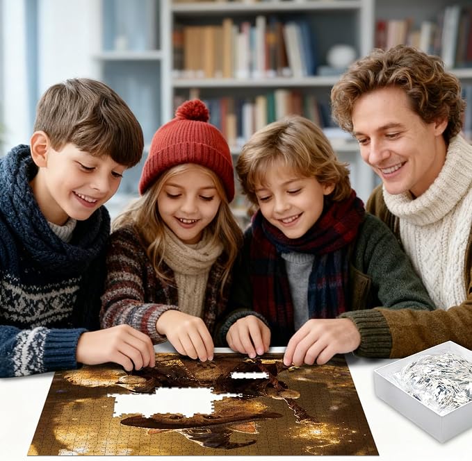 Puzzles for Adults with Letters on Back, 1024 Pieces | Magic Kitten Jigsaw Puzzles Impossible Puzzle Family Decoration Gift for Valentine Friends Parents (23.86 x 23.86 Inches)