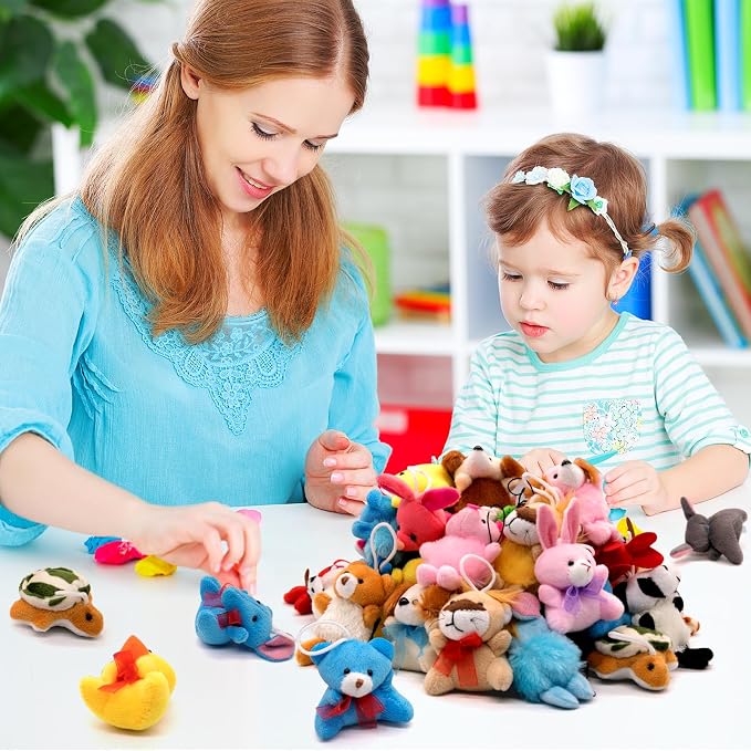 JoyRapt 48 Pack Small Sea Stuffed Animals Bulk Gifts for Kids (2.3/2"-2.5/3.5" Each), Birthday Party Favors Toys for Classroom Prizes, Goodie Bag Pinata Fillers, Carnival Treasure Box Toys (48PCS)