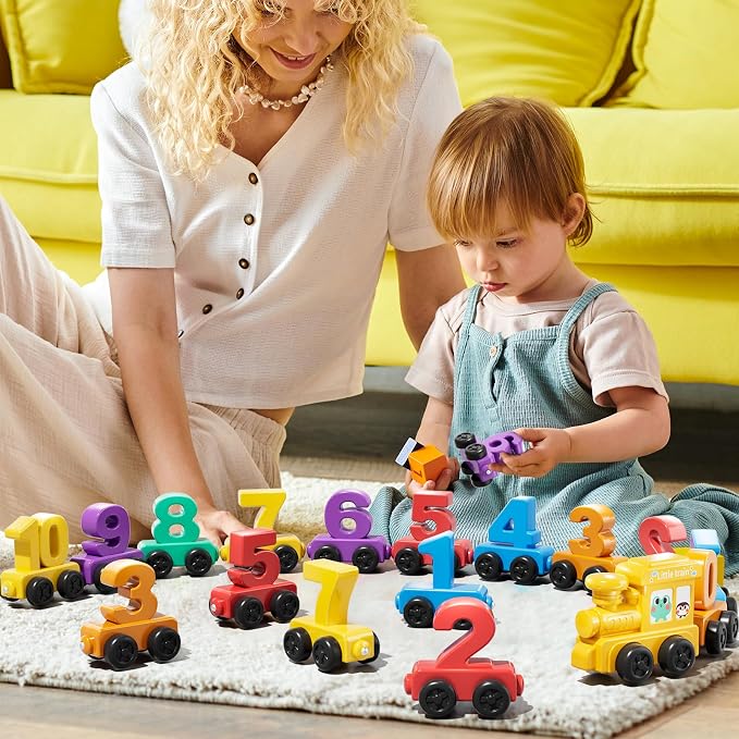 JUKUDAHU Magnet Number Train Set for Toddlers 3-4 Years Old - Counting Toy, Color Sorting Toy, Preschool Educational Activities, Learning Toy, Train Birthday Gifts for Boys Girls 3 4 5