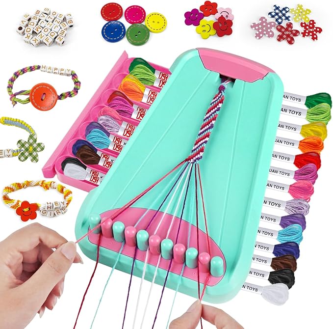 CEUCAL Bracelet Making Kit for Girls - Friendship Bracelet Kit - Birthday Gifts for Ages 6 7 8 9 10 11 12 Year Old, Arts and Crafts for Kids Ages 8-12 Teen Bracelets DIY Maker Light Blue