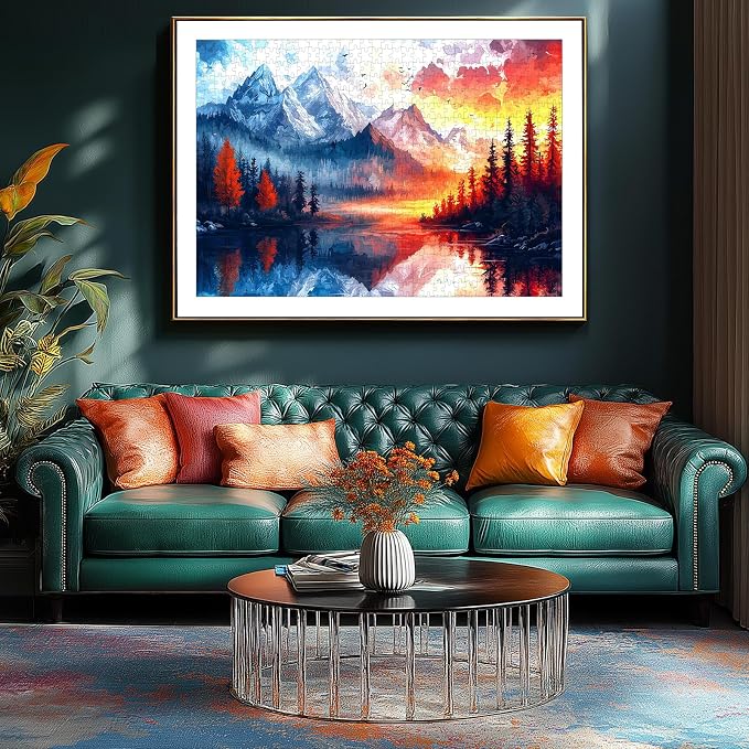 500 Pieces Jigsaw Puzzles for Adults, Natural Mountain Landscape Puzzles for Wall Art Party Game Family Decoration Gifts, Finished Size 23" x 15"