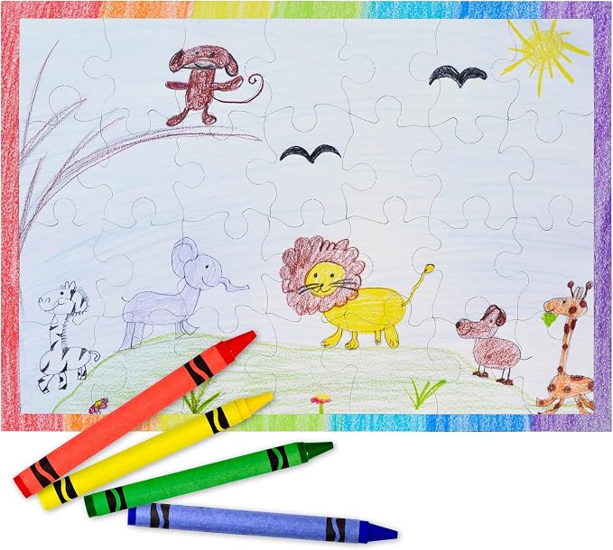 Hygloss 8 Blank Jigsaw Puzzles with Envelopes – 5.5 x 8 Inch, 28 Pieces Each – DYI Party invites, Perfect for Decorating, Kids' Activities, Arts & Crafts or Party Favors