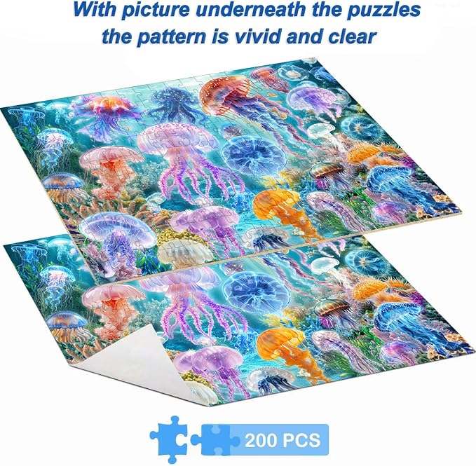 Puzzles for Kids Ages 6-8 8-10 Year Old -200 Piece Jigsaw Puzzle for Adults Toddler Children Learning Educational Puzzles Toys Learning Educational Toys for Boys and Girls