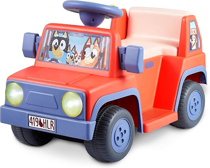 Bluey - Ride On Toy for Kids, LED Headlights, Music and Horn