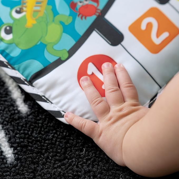 Baby Einstein Ocean Explorers Neptune's Kick & Explore Musical Kick Pad & Crib Toy, Tummy Time Mat, Learning Toy, for Ages 0 Months and up