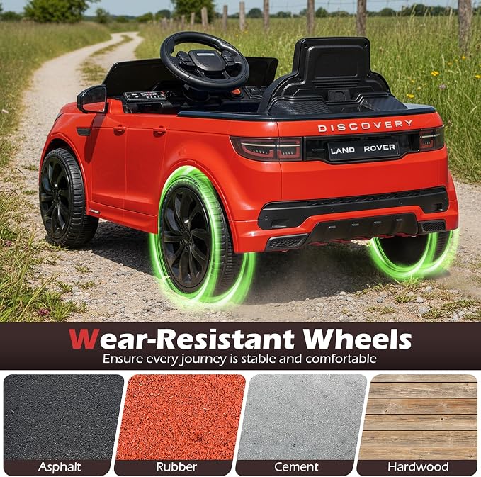 Costzon Ride on Car, Licensed Land Rover Discovery Sport Electric Vehicle, 12V Kids Car with Parent Remote Control, Music, Horn, Song, Gift for Aged 3+ (Red, 38” x 24” x 17”(L x W x H))