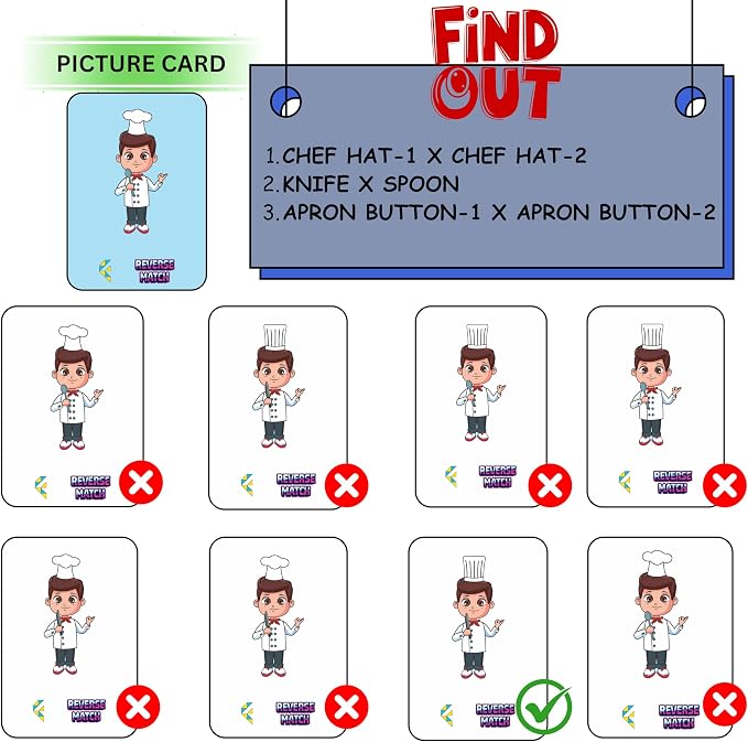 Reverse Match, Card Games for Kids and Adults, Card Games, Board Games, Family Brain Games, Learning Games, Game Night, Travel Games, Ages 5+