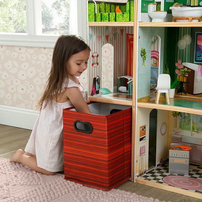 Delta Children Deluxe Maui Dollhouse - Large 4-Story Dollhouse with 12 Rooms Includes 50 Accessories - Working Elevator, Wave Slide, Lights/Sounds - Fits 12-inch Dolls - Pretend Play Gift for Ages 3+