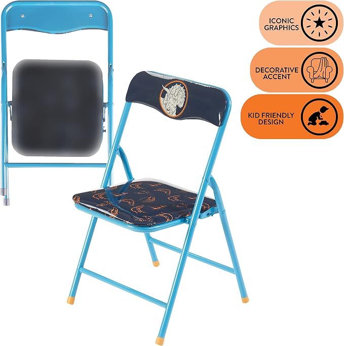 Jurassic World 3 Piece Kids Table and Chair Set,Activity Table with 2 Foldable Chairs, Dinosaur-Themed Furniture, Perfect for Playroom, Arts & Crafts, Ages 3+