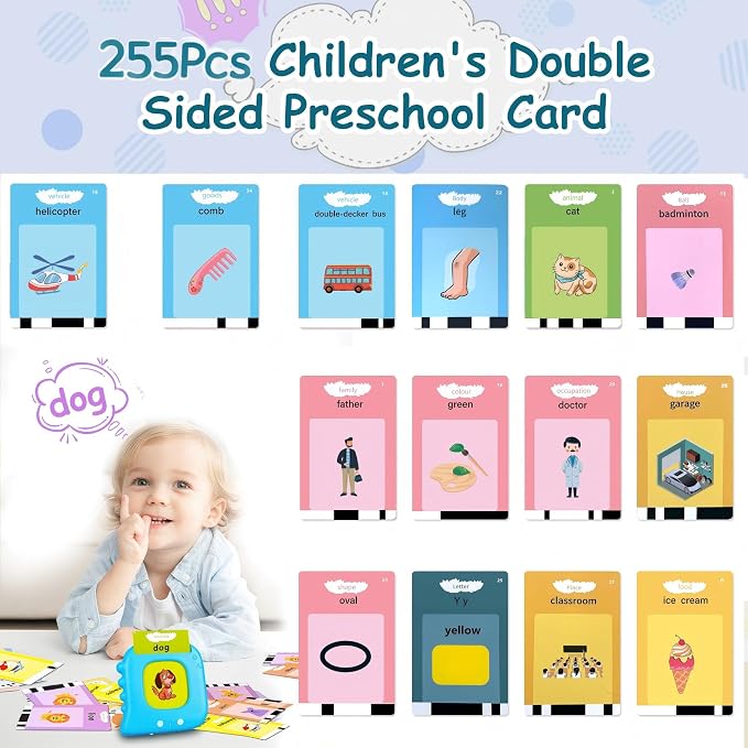 Talking Flash Cards, Kids Toddler Flash Cards with 510 Sight Words, Autism Sensory Toys, Speech Therapy Toys, Learning Educational Toys Gifts for Age 3 4 5+ Years Old Boys and Girls (Dinosaur Green)